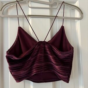 Maroon velvet crop top